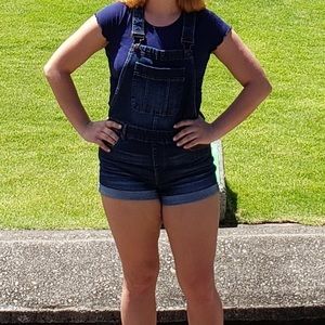SOLD Blue Jean Short Overalls